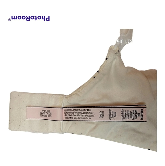 Victoria's Secret Bra Body by Victoria Size 36DD White Lace Black Polka Dots - Picture 6 of 7